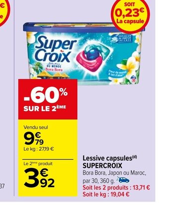 Carrefour Market Lessive capsules SUPERCROIX offre