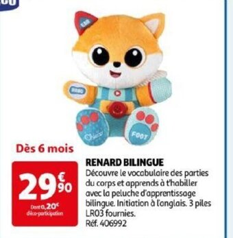 Auchan RENARD BILINGUE offre