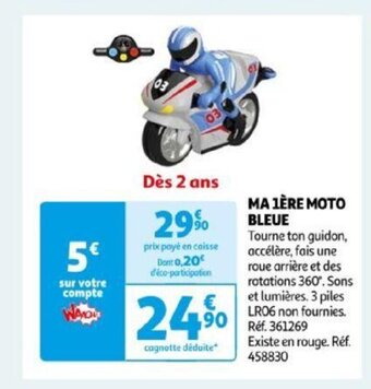 Promo BB junior-ma première moto radiocommandée course rouge chez Auchan