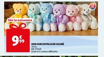 Auchan MON OURS EN PELUCHE COLORÉ offre
