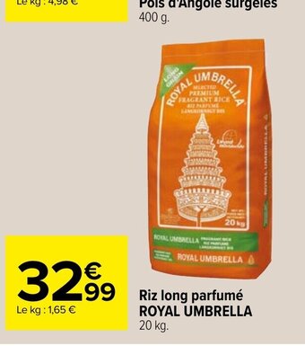 Carrefour Riz long parfumé ROYAL UMBRELLA 20 kg. offre