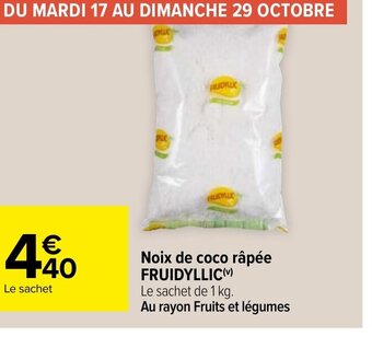 Carrefour Noix de coco râpée FRUIDYLLIC offre