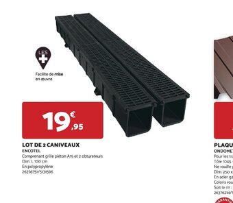 Bricomarché LOT DE 2 CANIVEAUX offre