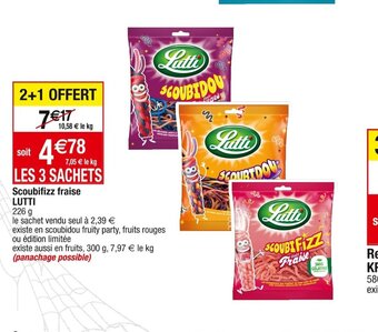 Cora x Carrefour Scoubifizz fraise LUTTI offre