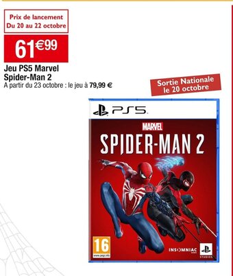 Cora x Carrefour Jeu PS5 Marvel Spider-Man 2 offre