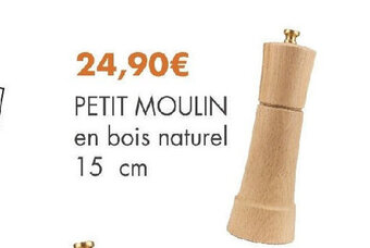E.Leclerc PETIT MOULIN en bois naturel 15 cm offre