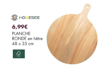 PLANCHE RONDE en hêtre 48 x 35 cm