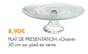 E.Leclerc PLAT DE PRESENTATION «Orient>> 30 cm sur pied en verre offre