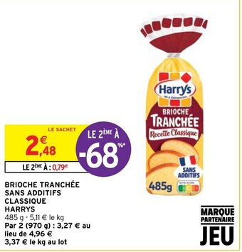 BRIOCHE TRANCHÉE SANS ADDITIFS CLASSIQUE HARRYS