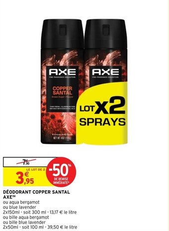 Intermarché DÉODORANT COPPER SANTAL AXE (b) offre