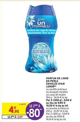 Intermarché PARFUM DE LINGE EN PERLE ENVOLÉE D'AIR LENOR (b) offre
