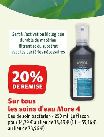 More 4 20% de remise sur tous les soins d'eau more 4
