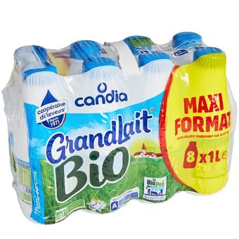 Carrefour Market Grandlait lait u.h.t. demi-écrémé bio maxi format offre