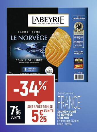 Petit Casino Labeyrie saumon fumé le norvège offre