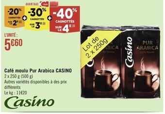 Casino Supermarchés Casino café moulu pur arabica offre