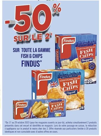 Casino Supermarchés Findus -50% sur le 2e sur toute la gamme fish & chips findus offre