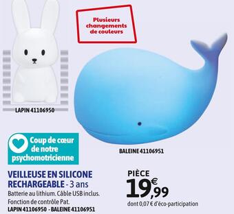 JouéClub Veilleuse en silicone rechargeable offre