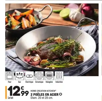 ALDI 2 Poéles En Acier offre