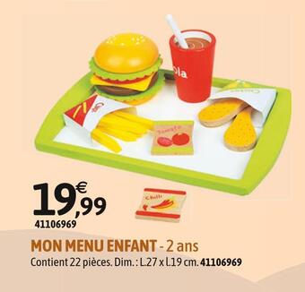 JouéClub L'atelier du bois mon menu enfant offre