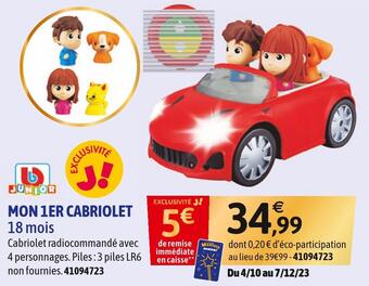 JouéClub Bb junior mon 1er cabriolet offre