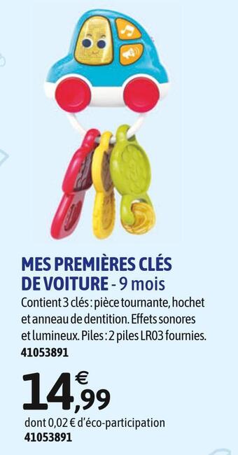 JouéClub Mes premières clés de voiture offre