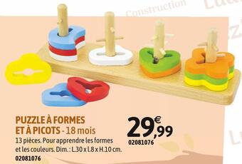 JouéClub Puzzle à formes et à picots offre