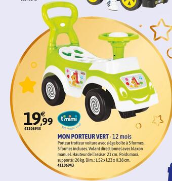 Promo T mimi mon porteur vert chez JoueClub