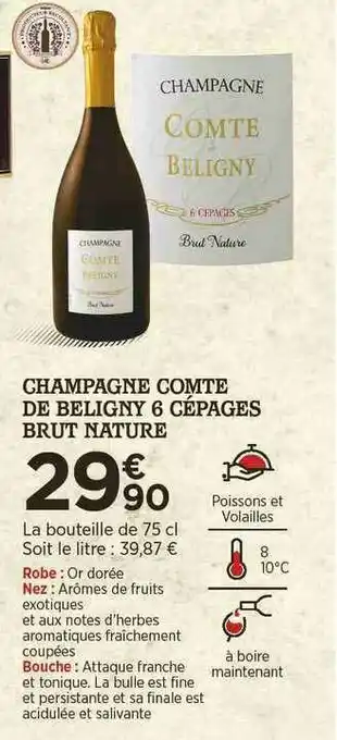 Champagne Comte De Beligny 6 Cépages Brut Nature