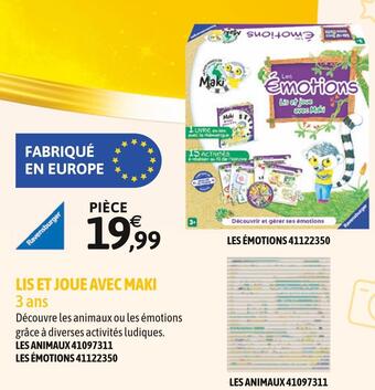 JouéClub Ravensburger lis et joue avec maki offre