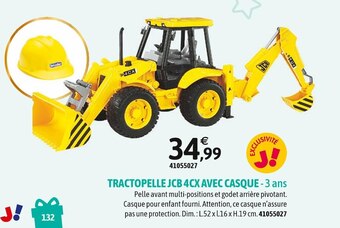 JouéClub Bruder tractopelle jcb 4cx avec casque offre