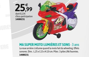 JouéClub Team city ma super moto lumières et sons offre