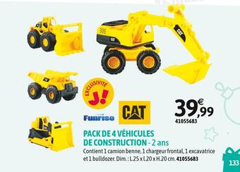 JouéClub Funrise / cat pack de 4 véhicules de construction offre