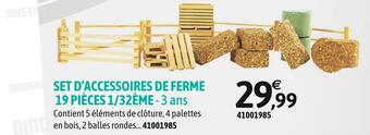 JouéClub Set d’accessoires de ferme 19 pièces 1/32ème offre
