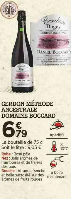 Bi1 Cerdon Méthode Angestrale Domaine Boccard offre