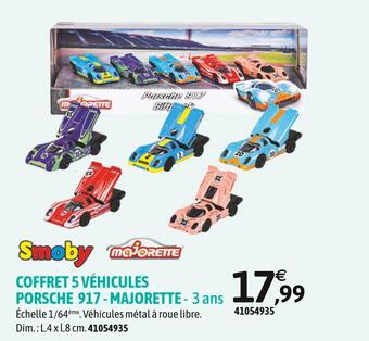 JouéClub Majorette / smoby coffret 5 véhicules porsche 917 offre