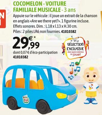 JouéClub Bandai cocomelon - voiture familiale musicale offre