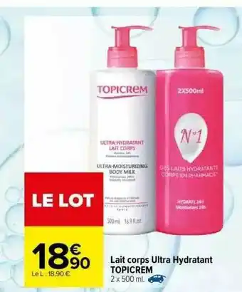 Carrefour Lait Corps Ultra Hydratant Topicrem offre