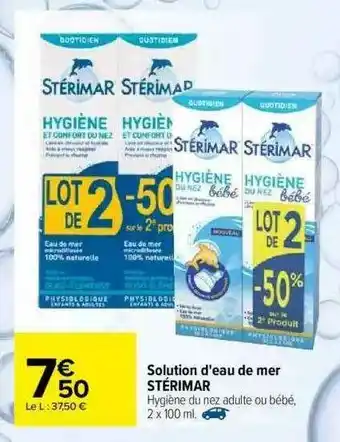 Carrefour Solution D'eau De Mer Stérimar offre