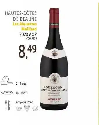 Lidl Hautes-côtes De Beaune Les Alouettes Moillard 2020 Aop offre
