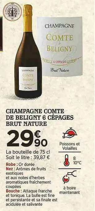 Champagne Comte De Beligny 6 Cépages Brut Nature