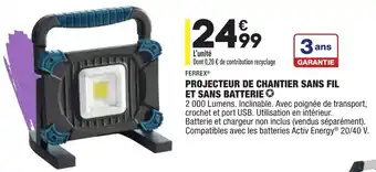 ALDI Projecteur De Chantier Sans Fil Et Sans Batterie offre