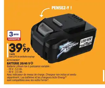 ALDI Batterie 20/40 V offre