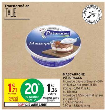 Intermarché Pâturages mascarpone offre