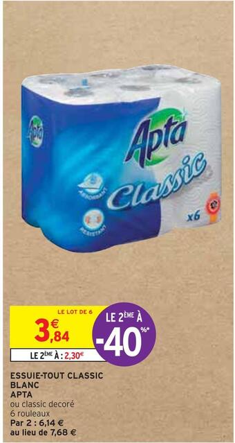 Intermarché Apta essuie-tout classic blanc offre