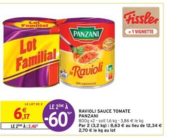 Intermarché Panzani ravioli sauce tomate offre