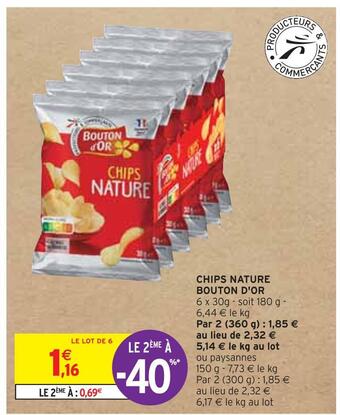 Intermarché Bouton d'or chips nature offre