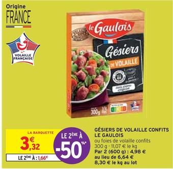 Intermarché Le gaulois gésiers de volaille confits offre