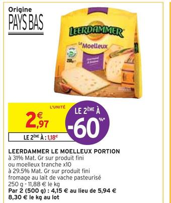 Intermarché Leerdammer leerdammer le moelleux portion offre