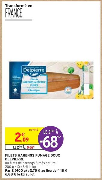 Intermarché Delpierre filets harengs fumage doux offre