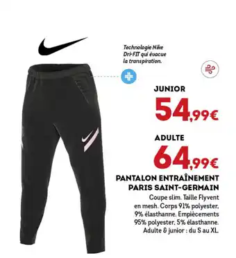 Pantalon Entrainement Paris Saint-Germain